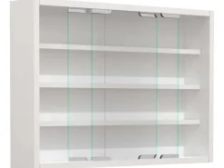 ebuy24 AgisaM Glasvitrinen Wandhängend 2 Schiebetüren Weiß