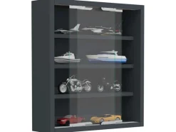 ebuy24 AgisaS Glasvitrinen Wandhängend 2 Schiebetüren Anthrazit* Vitrinen