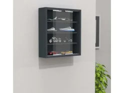 ebuy24 AgisaS Glasvitrinen Wandhängend 2 Schiebetüren Anthrazit* Vitrinen