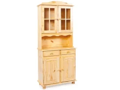 ebuy24 Alican Vitrinenschrank 2 Türen 2 Glastüren 2 Schubladen Natur* Vitrinen