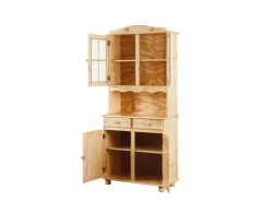 ebuy24 Alican Vitrinenschrank 2 Türen 2 Glastüren 2 Schubladen Natur* Vitrinen