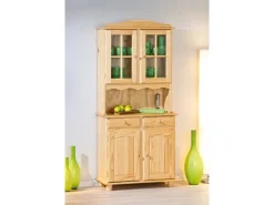 ebuy24 Alican Vitrinenschrank 2 Türen 2 Glastüren 2 Schubladen Natur* Vitrinen