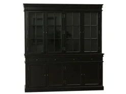 ebuy24 Amaretta 4-Türige Vitrinenschrank Schwarz Antik Patiniert* Vitrinen