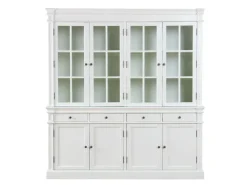 ebuy24 Amaretta 4-Türige Vitrinenschrank Antik Weiss Antik Patiniert* Vitrinen