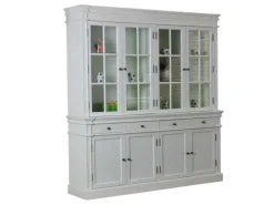ebuy24 Amaretta 4-Türige Vitrinenschrank Antik Weiss Antik Patiniert* Vitrinen