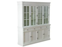 ebuy24 Amaretta 4-Türige Vitrinenschrank Antik Weiss Antik Patiniert* Vitrinen