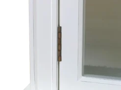 ebuy24 Amaretta 3-Türige Vitrinenschrank Antik Weiß Antik Patinert* Vitrinen