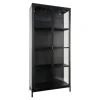 ebuy24 Brisbane Vitrinenschrank Höhe 175 cm Schwarz* Vitrinen
