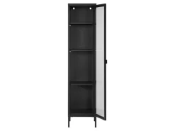 ebuy24 Brisbane Vitrinenschrank 1 Glas Tür Schwarz* Vitrinen