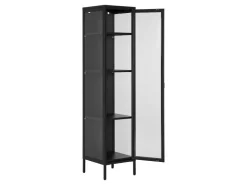 ebuy24 Brisbane Vitrinenschrank 1 Glas Tür Schwarz* Vitrinen