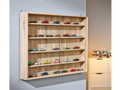 ebuy24 Comit Vitrinenschrank Wandhängend 2 Glastüren Sonoma Eiche Dekor* Vitrinen