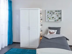 ebuy24 Comit Vitrinenschrank Wandhängend 2 Glastüren Weiss