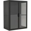 ebuy24 FlokasVM Vitrinenschrank Wandhängend 2 Türen Schwarz* Vitrinen