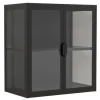 ebuy24 FlokasVS Vitrinenschrank Wandhängend 2 Türen Schwarz* Vitrinen
