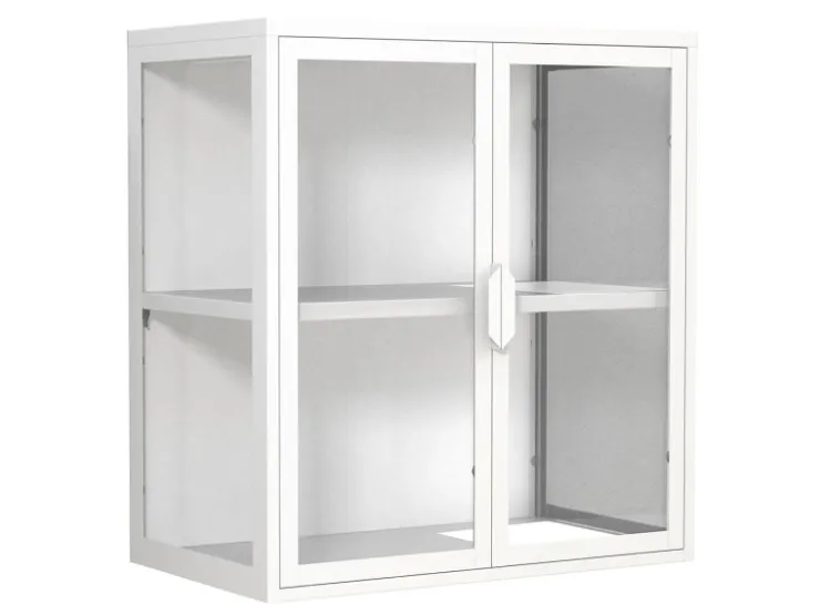 ebuy24 FlokasVS Vitrinenschrank Wandhängend 2 Türen Weiß* Vitrinen