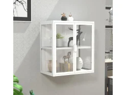 ebuy24 FlokasVS Vitrinenschrank Wandhängend 2 Türen Weiß* Vitrinen