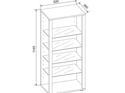 ebuy24 Glasol3 Vitrinenschrank Weiß
