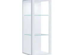 ebuy24 GlasolMW Vitrinenschrank Wandhängend Weiß* Vitrinen