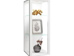 ebuy24 GlasolMW Vitrinenschrank Wandhängend Weiß* Vitrinen
