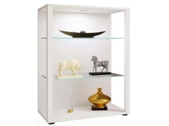 ebuy24 GlasolXL Vitrinenschrank 3 Ablagen Weiß* Vitrinen