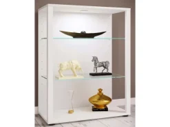 ebuy24 GlasolXL Vitrinenschrank 3 Ablagen Weiß* Vitrinen