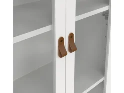 ebuy24 Madrid Vitrinenschrank 2 Glastüren 3 Schubladen Weiß