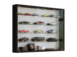 ebuy24 Mandosa L Vitrinenschrank an der Wand Montierte 2 Glastüren Schwarz
