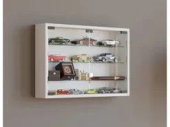 ebuy24 Mandosa M Vitrinenschrank an der Wand Montierte 2 Glastüren Weiß* Vitrinen