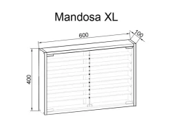 ebuy24 MandosaXL Glasvitrinen Wandhängend 2 Glastüren Weiß