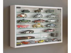 ebuy24 MandosaXL Glasvitrinen Wandhängend 2 Glastüren Weiß