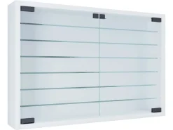ebuy24 MandosaXL Glasvitrinen Wandhängend 2 Glastüren Weiß