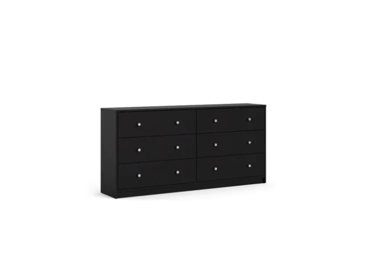 ebuy24 Maria Kommode Breit mit 6 Schubladen Schwarz
