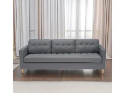 ebuy24 Marino Sofa 3 Personen Stoff Grau