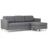 ebuy24 Marino Sofa Chaiselongsofa Rechts oder Links Gewendet in HellGrauen Stoff mit Holzbeinen