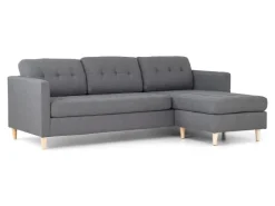 ebuy24 Marino Sofa Chaiselongsofa Rechts oder Links Gewendet in HellGrauen Stoff mit Holzbeinen