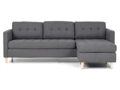 ebuy24 Marino Sofa Chaiselongsofa Rechts oder Links Gewendet in HellGrauen Stoff mit Holzbeinen