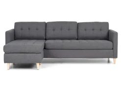 ebuy24 Marino Sofa Chaiselongsofa Rechts oder Links Gewendet in HellGrauen Stoff mit Holzbeinen