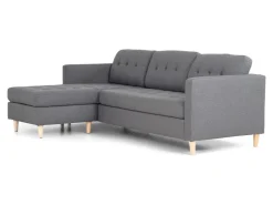 ebuy24 Marino Sofa Chaiselongsofa Rechts oder Links Gewendet in HellGrauen Stoff mit Holzbeinen