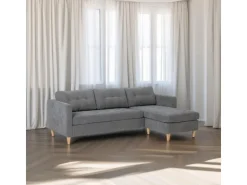 ebuy24 Marino Sofa Chaiselongue Rechts oder Links Gewendet in Samt Grau* Sofas
