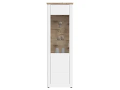 ebuy24 Michigan Vitrinenschrank 1 Tür Matt Weiß Eiche Dekor Weiß