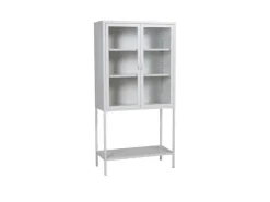 ebuy24 Misha Vitrinenschrank 2 Türen 4 Ablagen Weiss