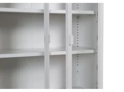 ebuy24 Misha Vitrinenschrank 2 Türen 4 Ablagen Weiss