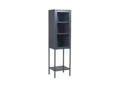 ebuy24 Misha Vitrinenschrank 1 Tür 4 Ablagen Grau* Vitrinen