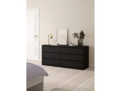 ebuy24 Naia Kommode 6 Schubladen Matt Schwarz