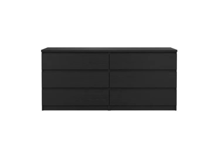 ebuy24 Naia Kommode 6 Schubladen Schwarze Struktur