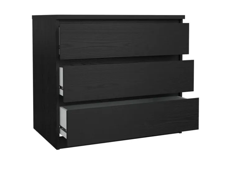 ebuy24 Naia Kommode 3 Schubladen Schwarze Struktur* Kommode