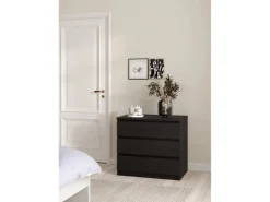ebuy24 Naia Kommode 3 Schubladen Schwarze Struktur* Kommode