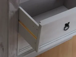 ebuy24 New Mexico Eckschrank mit 1 Glastür und 2 Schubladen in Grau* Vitrinen