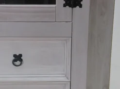 ebuy24 New Mexico Eckschrank mit 1 Glastür und 2 Schubladen in Grau* Vitrinen