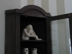 ebuy24 New Mexico Eckschrank mit 1 Glastür und 2 Schubladen Kolonial Gebeizt Gewachst